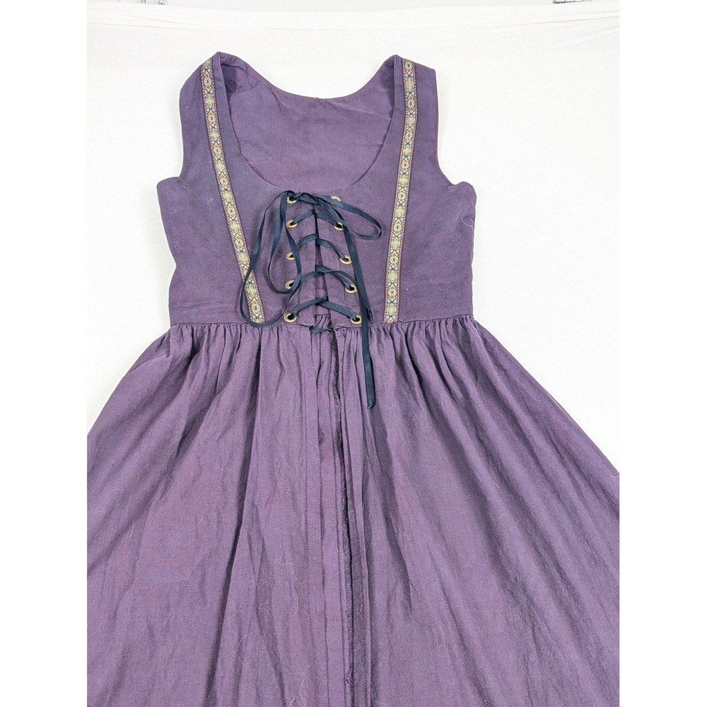 Purple Laced Corset Maxi Renaissance Holy Festival Folk Whimsygoth Alpine Dress - Picture 13 of 16